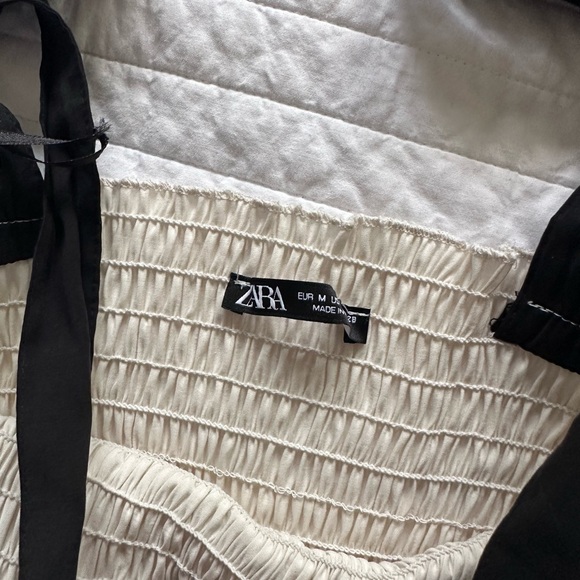 ZARA Smocked Ribbon Crop Top - Picture 4 of 4